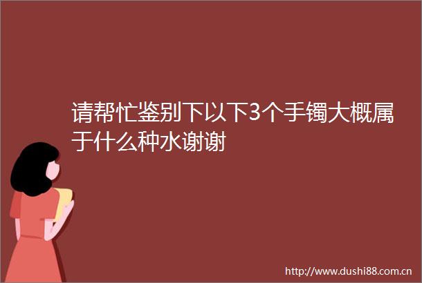 请帮忙鉴别下以下3个手镯大概属于什么种水谢谢