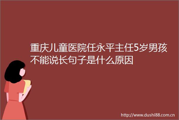重庆儿童医院任永平主任5岁男孩不能说长句子是什么原因