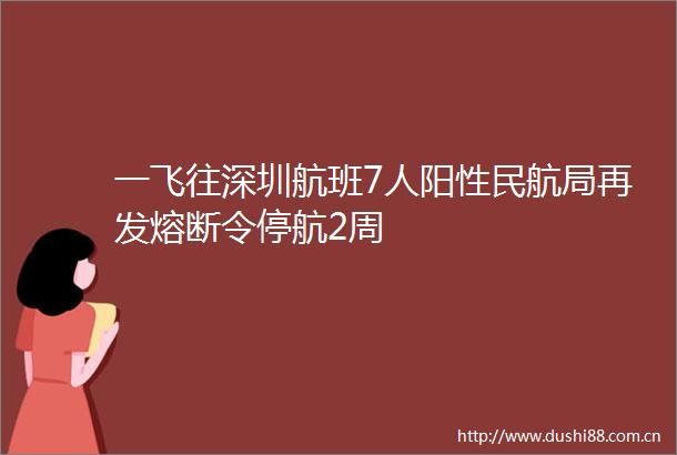一飞往深圳航班7人阳性民航局再发熔断令停航2周