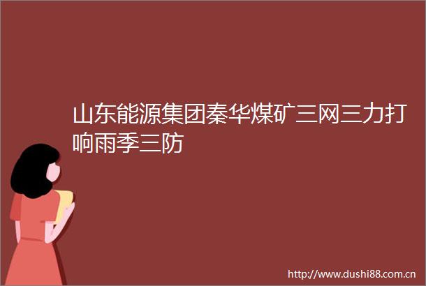 山东能源集团秦华煤矿三网三力打响雨季三防