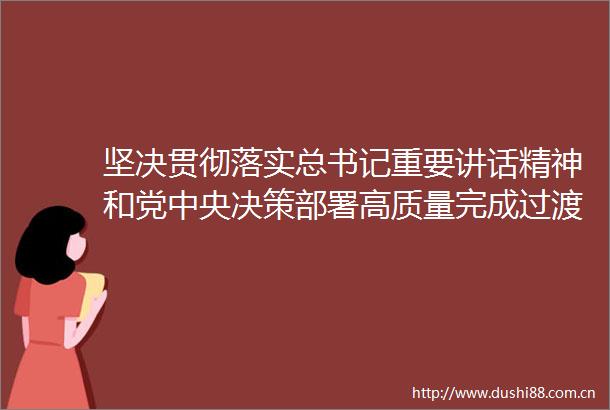 坚决贯彻落实总书记重要讲话精神和党中央决策部署高质量完成过渡期收官任务有力有效推进乡村全面振兴