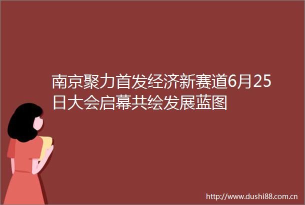 南京聚力首发经济新赛道6月25日大会启幕共绘发展蓝图