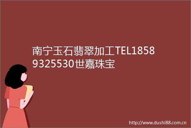 南宁玉石翡翠加工TEL18589325530世嘉珠宝