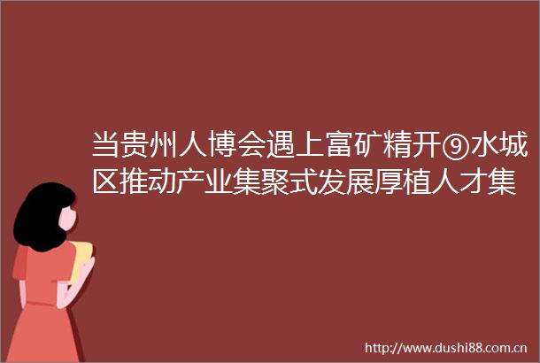 当贵州人博会遇上富矿精开⑨水城区推动产业集聚式发展厚植人才集聚沃土