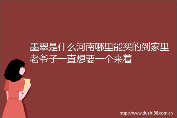 墨翠是什么河南哪里能买的到家里老爷子一直想要一个来着