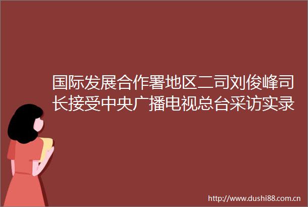 国际发展合作署地区二司刘俊峰司长接受中央广播电视总台采访实录