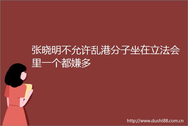 张晓明不允许乱港分子坐在立法会里一个都嫌多