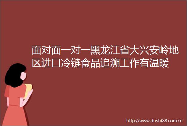 面对面一对一黑龙江省大兴安岭地区进口冷链食品追溯工作有温暖