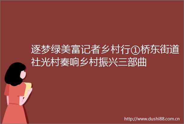 逐梦绿美富记者乡村行①桥东街道社光村奏响乡村振兴三部曲