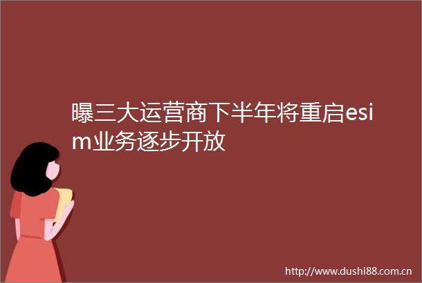 曝三大运营商下半年将重启esim业务逐步开放