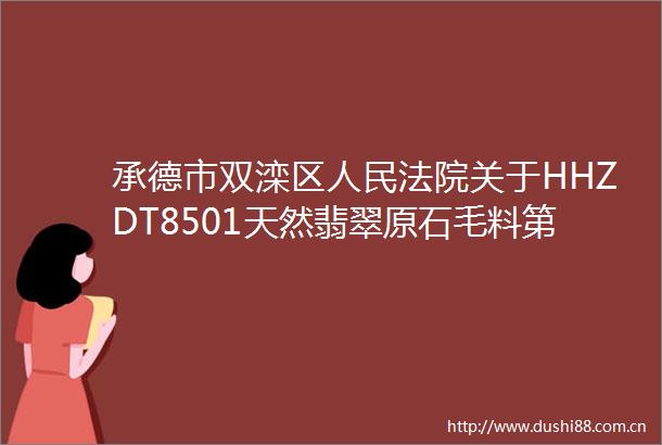 承德市双滦区关于HHZDT8501天然翡翠原石毛料第