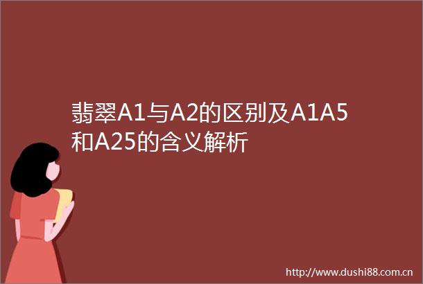 翡翠A1与A2的区别及A1A5和A25的含义解析