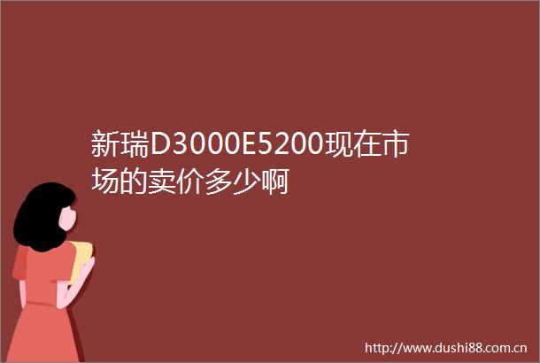 新瑞D3000E5200现在市场的卖价多少啊