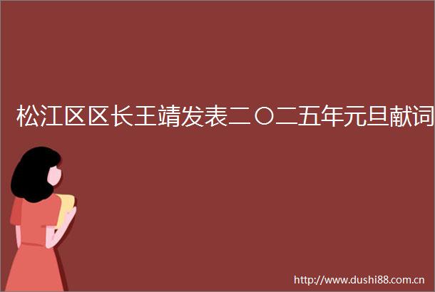 松江区区长王靖发表二〇二五年元旦献词