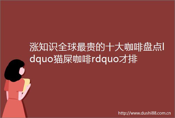 涨知识全球最贵的十大咖啡盘点ldquo猫屎咖啡rdquo才排第二