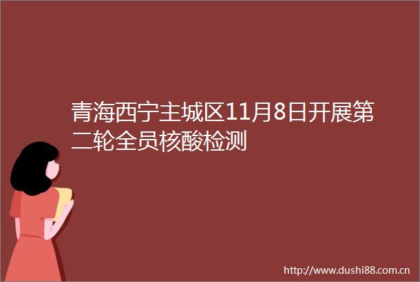 青海西宁主城区11月8日开展第二轮全员核酸检测