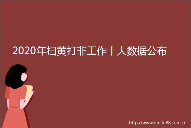 2020年打非工作十大数据公布