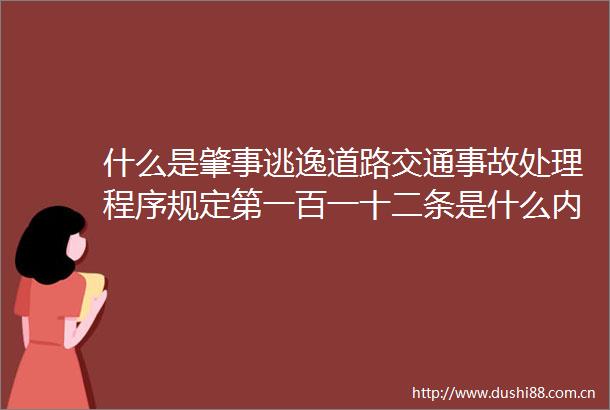什么是肇事逃逸道路交通事故处理程序规定第一百一十二条是什么内容