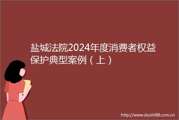 盐城2024年度消费者权益保护典型案例（上）