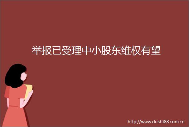 已受理中小股东维权有望