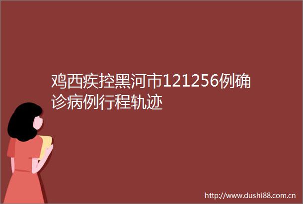 鸡西疾控黑河市121256例确诊病例行程轨迹