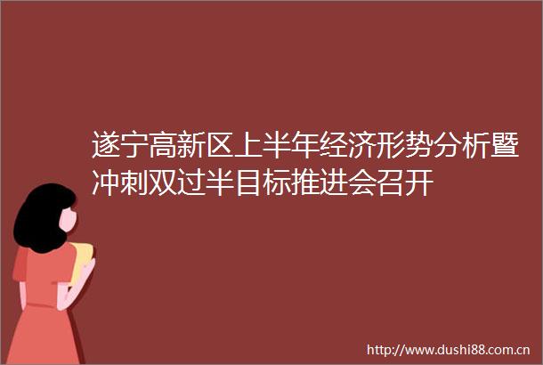 遂宁高新区上半年经济形势分析暨冲刺双过半目标推进会召开