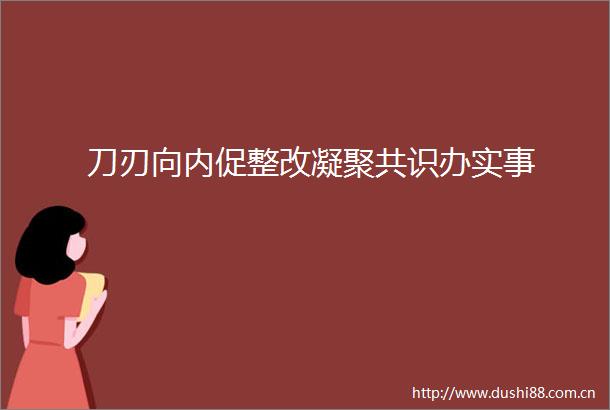 刀刃向内促整改凝聚共识办实事