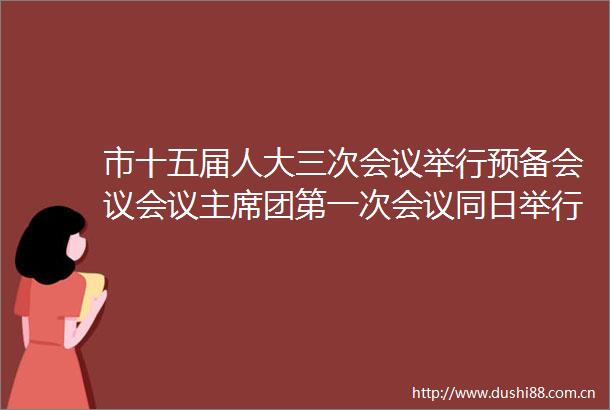 市十五届人大三次会议举行预备会议会议团第一次会议同日举行