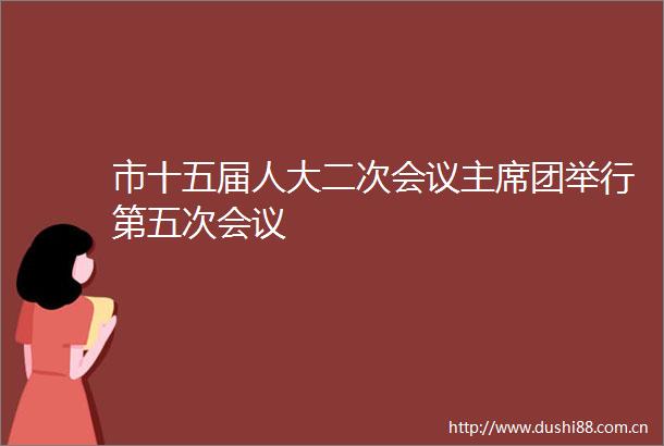 市十五届人大二次会议团举行第五次会议