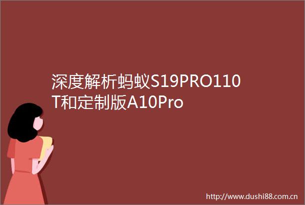 深度解析蚂蚁S19PRO110T和定制版A10Pro