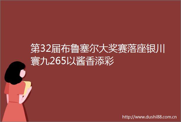 第32届布鲁塞尔大奖赛落座银川寰九265以酱香添彩