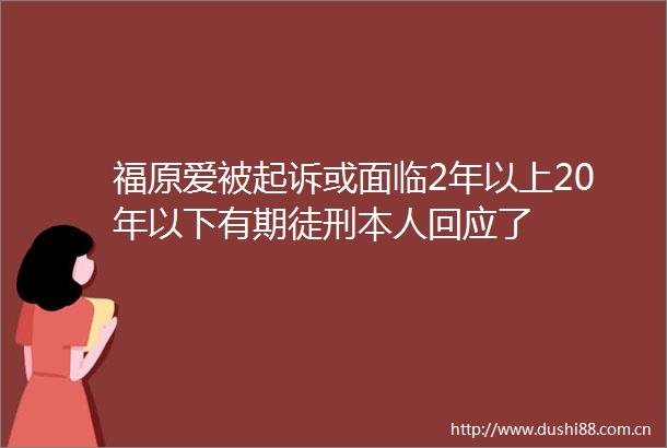 福原爱被起诉或面临2年以上20年以下有期徒刑本人回应了