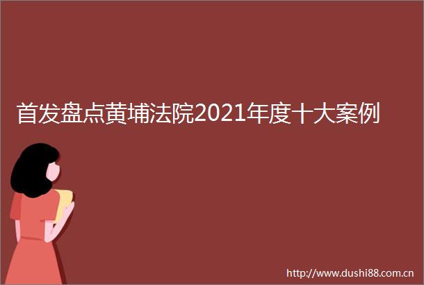 首发盘点黄埔2021年度十大案例