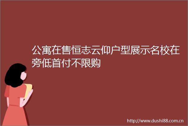 公寓在售恒志云仰户型展示名校在旁低首付不限购