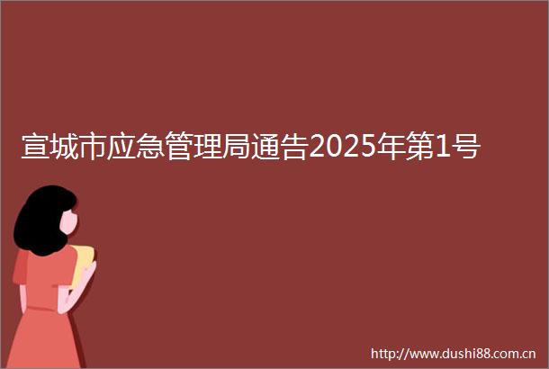 宣城市应急管理局通告2025年第1号