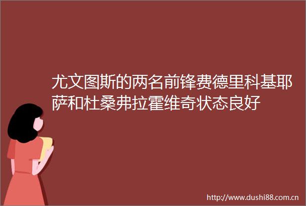 尤文图斯的两名前锋费德里科基耶萨和杜桑弗拉霍维奇状态良好