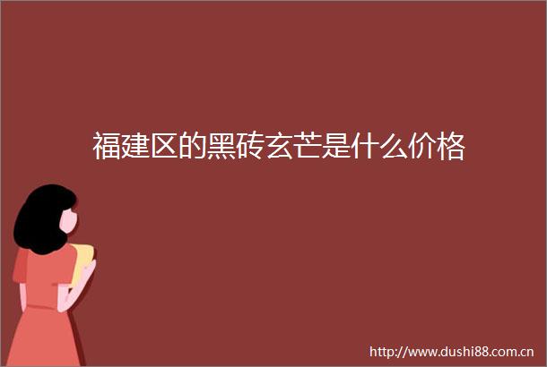 福建区的黑砖玄芒是什么价格