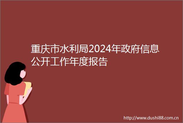 重庆市水利局2024年信息公开工作年度报告
