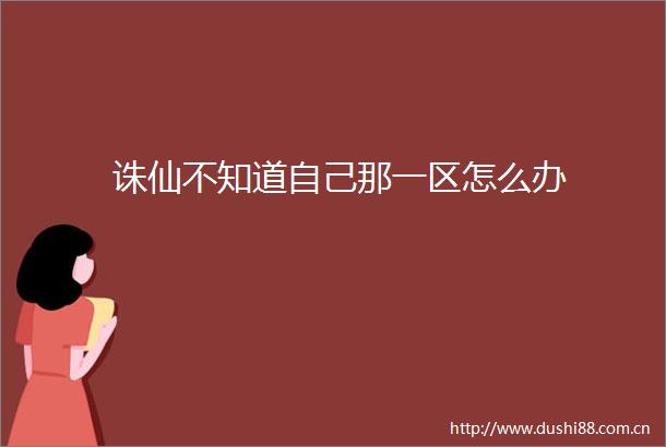诛仙不知道自己那一区怎么办