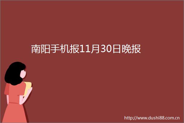 南阳手机报11月30日晚报