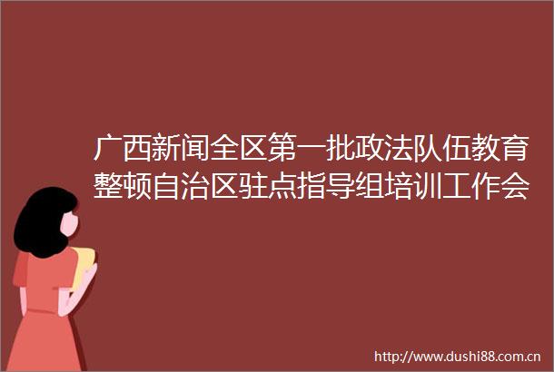 广西新闻全区第一批政法队伍教育整顿自治区驻点指导组培训工作会议在南宁召开