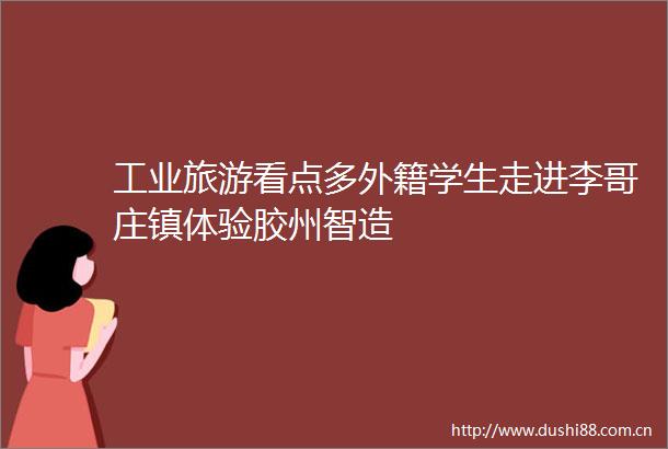工业旅游看点多外籍学生走进李哥庄镇体验胶州智造