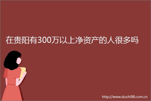 在贵阳有300万以上净资产的人很多吗