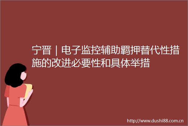 宁晋｜电子监控辅助羁押替代性措施的改进必要性和具体举措