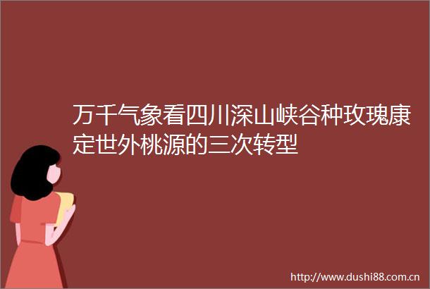 万千气象看四川深山峡谷种玫瑰康定世外桃源的三次转型