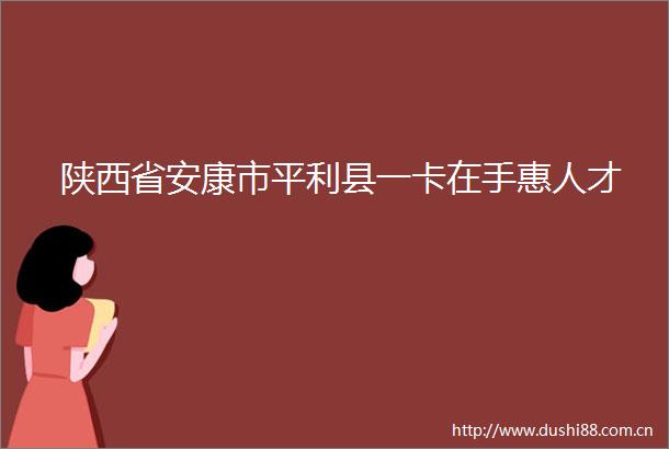 陕西省安康市平利县一卡在手惠人才