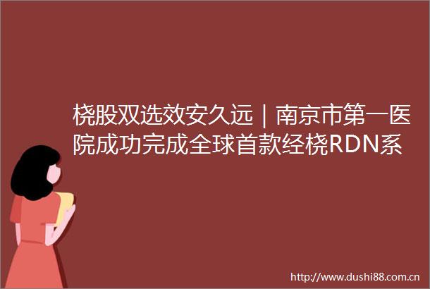 桡股双选效安久远｜南京市第一医院成功完成全球首款经桡RDN系统上市后临床应用