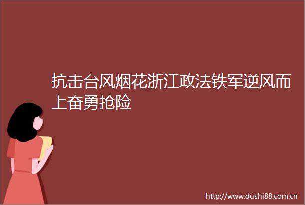 抗击台风烟花浙江政法铁军逆风而上奋勇抢险