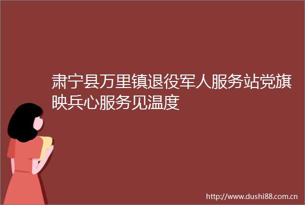 肃宁县万里镇退役军人服务站党旗映兵心服务见温度