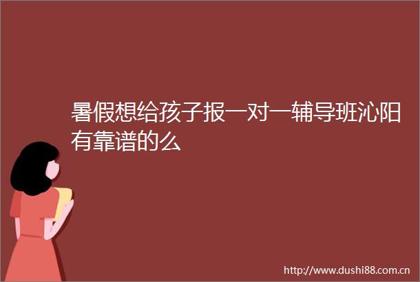 暑假想给孩子报一对一辅导班沁阳有靠谱的么
